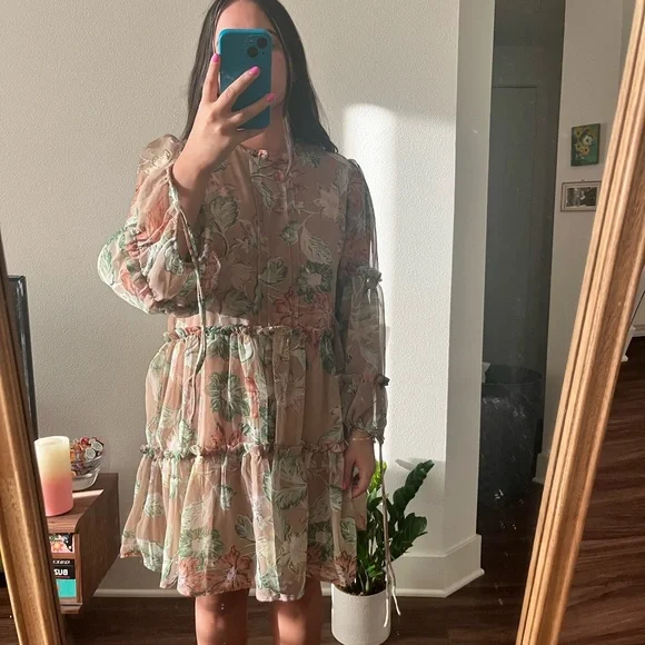 Princess Polly brown floral dress size 4 Princess Polly brown floral dress size 4